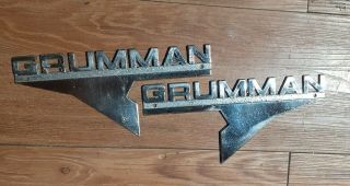 Vintage Grumman Fire Truck Emblem Set.