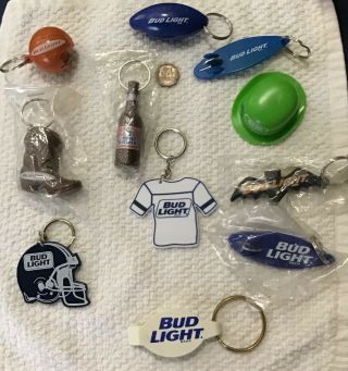 Various Budweiser Light Key Chains And Bottle Openers (11)