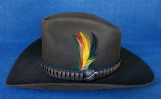 Vintage Stetson Stampede 4X Beaver Cowboy Hat - Chocolate - Size 6 - 3/4 2