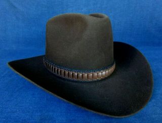 Vintage Stetson Stampede 4X Beaver Cowboy Hat - Chocolate - Size 6 - 3/4 3