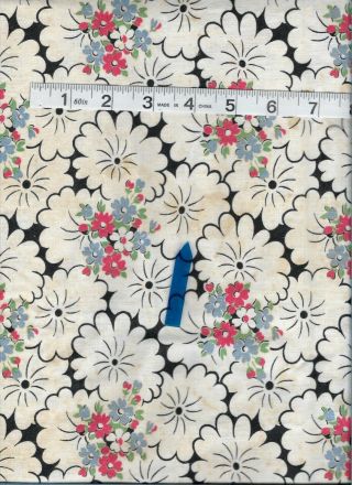 Vintage Cotton Fabric 34 " Wide By 2,  Yds