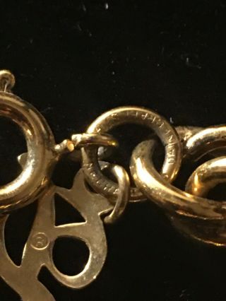 Vintage Danecraft 18k Gold Over Sterling Silver Chunky 6 mm Rope Bracelet 7 