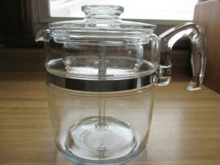 Vintage Pyrex Flameware 7759 - B 9 Cup Coffee Percolator Ans Complete