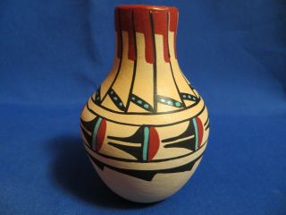 Hand Coiled Jamez Indian Pueblo Pottery Pot By Matilda Chinana