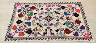 75 " X 45 " Handmade Embroidery Old Tribal Ethnic Wall Hanging Decor Tapestry