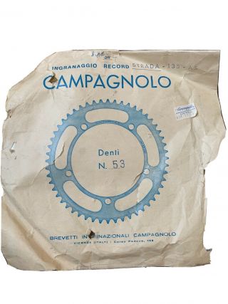 Vintage Campagnolo Record Chainring 53t 135 Bcd,  Nos In Package