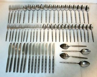 65 - Piece Set Vintage Continental Stainless Steel Flatware Set,  Made In Japan