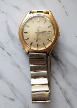 Vintage Tissot Swiss Seastar Automatic Date Day Watch Runs