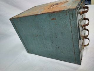 Vintage Wards Master Quality Metal Organizer Small Tool Box with 4 Drawers 3