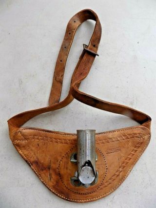 Vintage George Lawrence Leather Gimbal Belt - Butt Rod Holder - Fighting Fish Gear