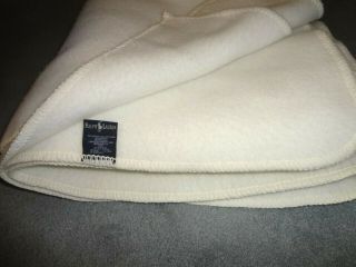 Ralph Lauren Vtg Off - White Whip Stitch Bound Acrylic Thermal Blanket Twin 64x85