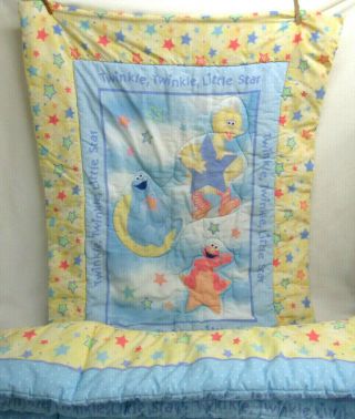 Vtg Sesame Street Baby Blanket Comforter Bumper Twinkle Twinkle Little Star