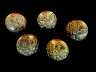 5 Large Us Cavalry Infantry Artillery Late Indian War Brass Coat Buttons Eagle