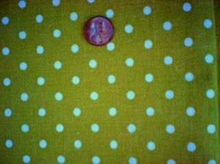 POLKA DOT on MUSTARD YELLOW Vtg FEEDSACK Quilt Sewing Doll Clothes Craft Fabric 2