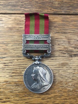 British Victorian 1895 India General Service Medal W/bars 1st Bn.  East Kent Reg.