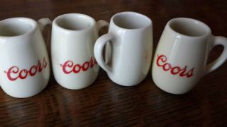 Vintage Coors Pottery Souvenir Porcelain/ceramic Beer Mini Mugs (1.  5 Inch Tall)