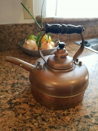 Vintage Solid Copper Simplex Patented Tea Kettle Made In England