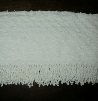 9 Inch Border Fringe Vintage White Hatch Chenille Bedspread Fabric 2.  88 Yd