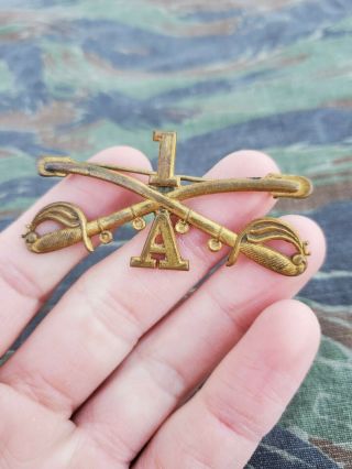 Indian Wars Us Army 1st Cavalry Regiment Company A Officers Insignia Pin