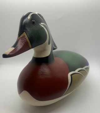 Lisa Byrd Wood Duck Vintage Stoney Point Va.  Mallard Drake Decoy Signed 2000