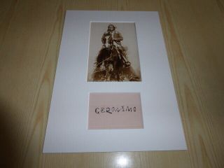 Geronimo Mounted Photograph & Autograph Card Native American