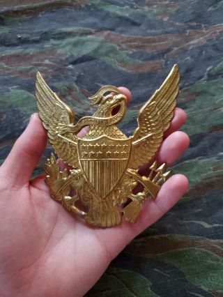 Indian Wars Us Army Infantry Shako Helmet Badge Plate Eagle Insignia