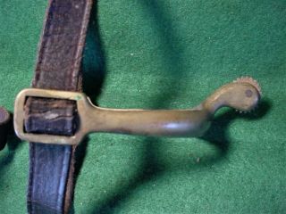 MODEL 1885 INDIAN WARS US CAVALRY OFFICERS SPURS WITH STRAPS 2