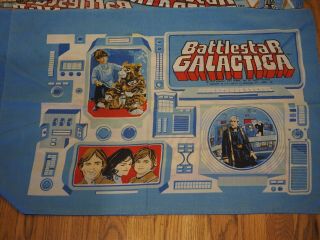 Vintage Battlestar Galactica Twin Flat Bed Sheet Fitted Pillow Case Set 1978