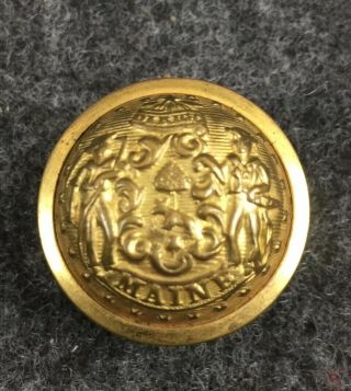 Civil War Veteran Maine 7/8 Brass Coat Button Marked Scovill