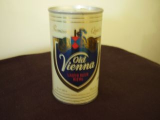 Vintage 1980 ' s OLD VIENNA LAGER Beer Can 341ml Canada Push Tab Bottom Opened. 3