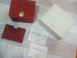 Vintage Omega Seamaster Watch Display Box With Card Holder & Booklet (1)
