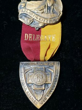 1912 United Spanish War Veterans Encampment Medal - Atlantic City,  Nj - Uswv