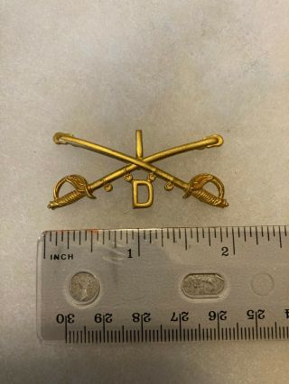 Authentic Pre Wwi Us Army 1st Cavalry,  D Troop Officer Branch Insignia Collar