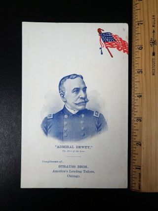 Strauss Bros Trading Card Admiral George Dewey " Hero Of The Hour " Span - Am War