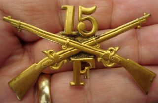 15th Infantry Regiment Company " F " Hat Insignia Or Device -,  Screwback