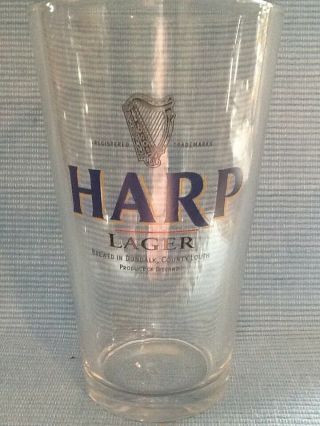 Harp Lager Beer Pint Glass.  Dublin Ireland