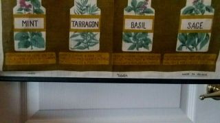 Herbs and Spices Vintage Linen Wall Hanging - Made in Ireland - 20 X 30 3