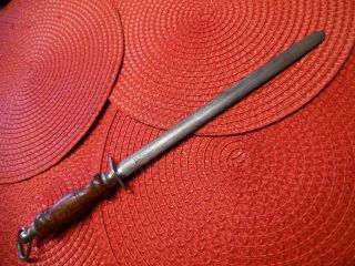 Vtg F Dick Germany Flat/oval Knife Sharpening Steel Butcher Hunting Chef Dagger