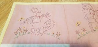 Sunbonnet Sue Small Doll Quilt Blanket Girl Bonnet Patchwork hand embroidery 3