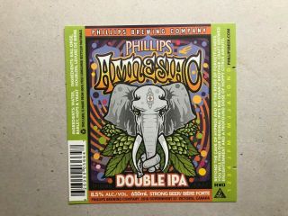Canada Beer Label - Phillips Brewing Co - Amnesiac Double Ipa