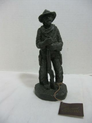 Cowboy Western Bronze Tone Figurine Sculpture Studio Colorado Michael Garman