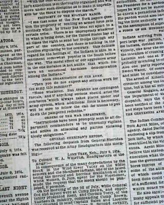 INDIANS ON THE WARPATH Native Americans on the Great Plains 1874 NYC Newspaper 3