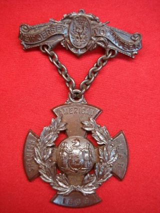 1898 Jersey Volunteer - Spanish American War Medal -