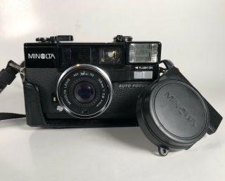 Vtg Minolta Hi - Matic Af2 Auto Focus Point & Shoot Camera 35mm Japan 1981
