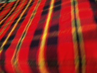 Vintage Red,  Black & Yellow Plaid Blanket/Full Size 3