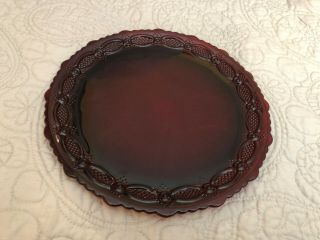 (4) Vintage Avon Dark Ruby Red 1876 Cape Cod Dinner Plates 10 ¾” Wide
