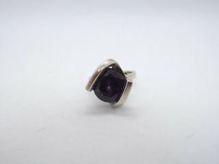 Vtg Taxco Mexico Sterling Silver Synthetic Color Change Sapphire Cocktail Ring
