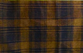 Pendleton Plaid 100 Wool Fabric 2 1/2 X 60 " Wide Dark Golds Black
