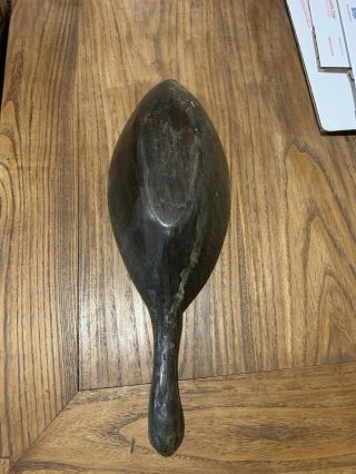 Vintage African Hand Carved Large Wood Serving Spoon or Bowl w/ Handle Art Decor 3