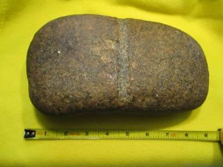 Huge 8 1/2 " Long Authentic Native American Indian Stone 3/4 Grooved Stone Axe